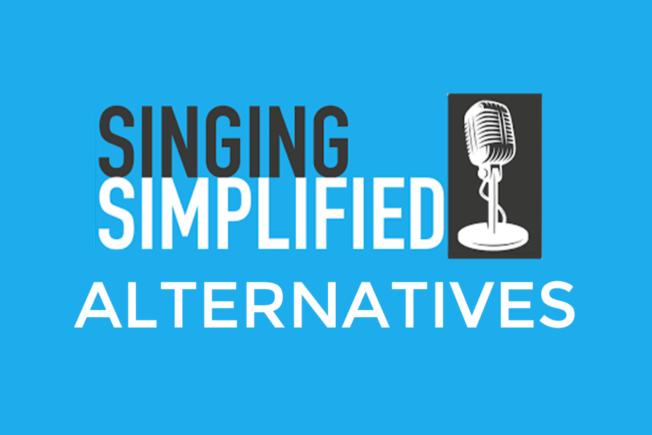 Image with the text “Singing Simplified Alternatives” representing a comparison of beginner online singing courses.