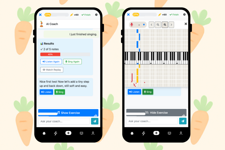 Singing Carrots AI Vocal Coach - Mobile