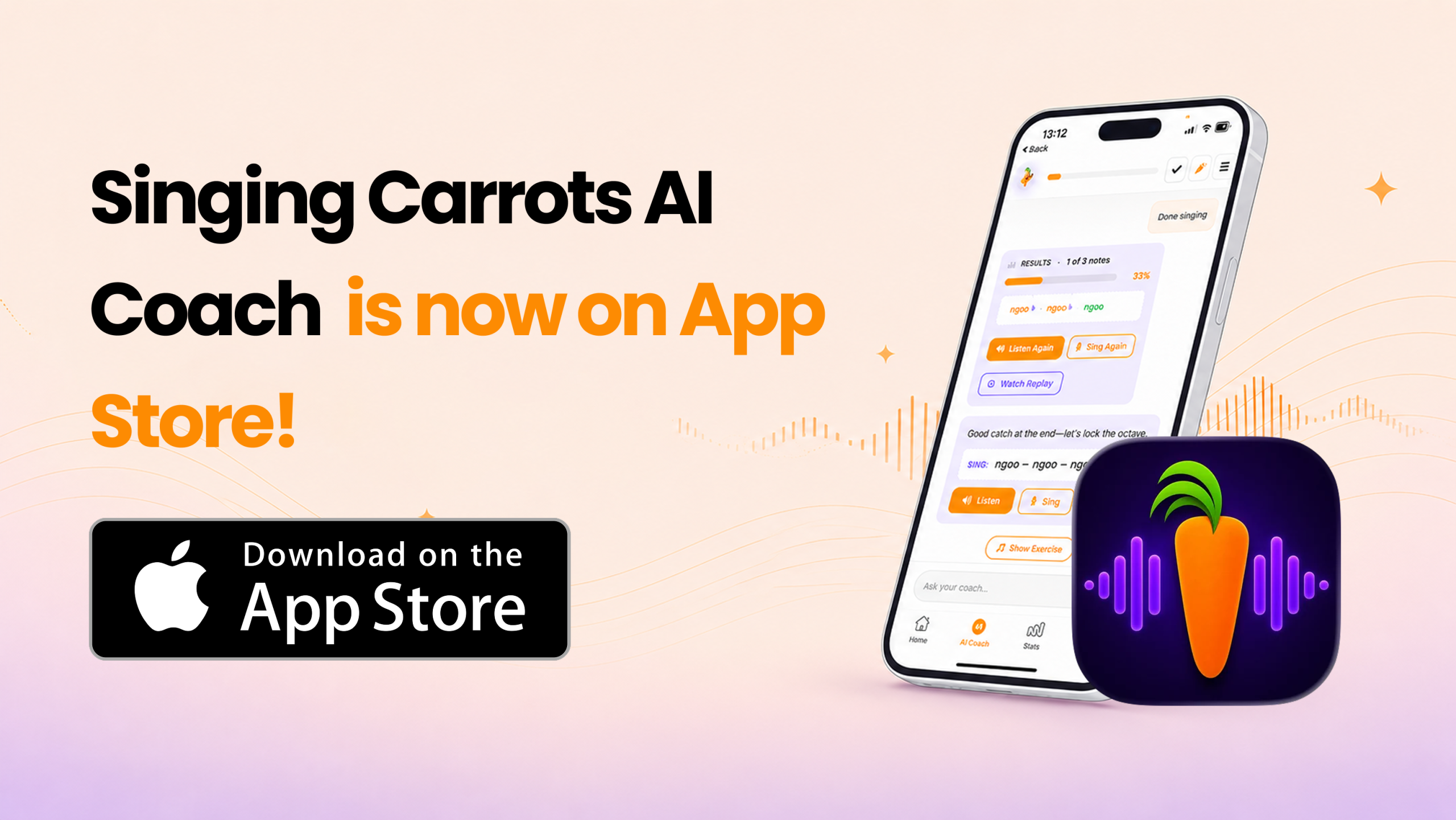 Singing Carrots AI Vocal Coach Is Now on iPhone