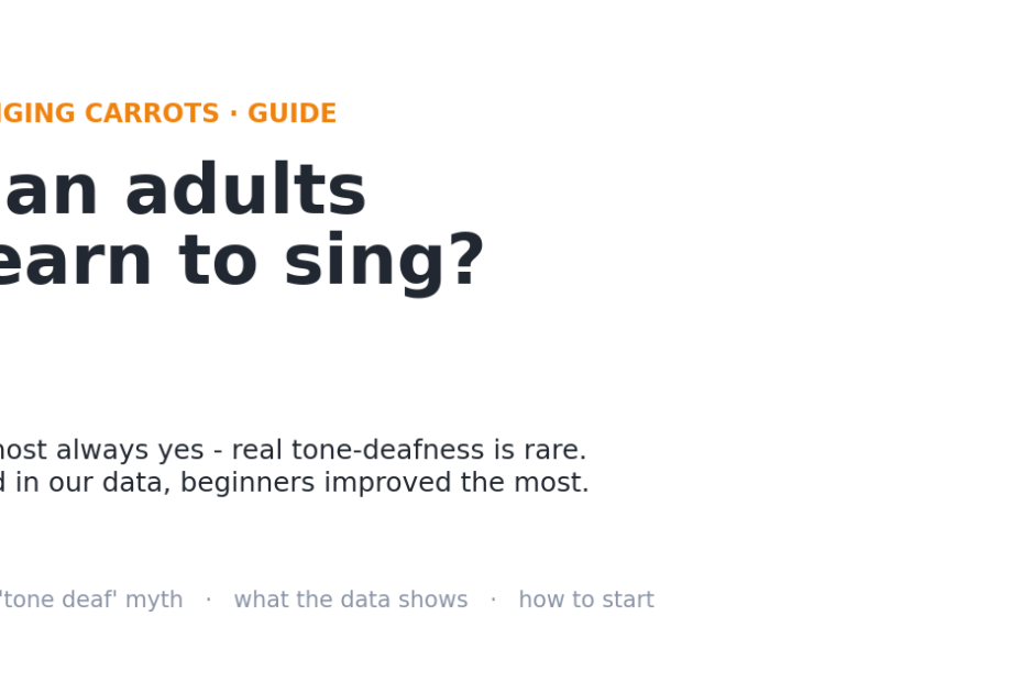 Can adults learn to sing? Almost always yes - tone-deafness is rare and beginners improved the most in the data